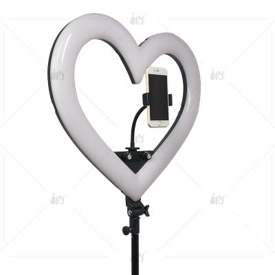 China PORTABLE Cute Heart Shape Ring Light 19 Inch RGB LED Light With Tripod Stand Dimmable Shine For Photography Fill Light for sale