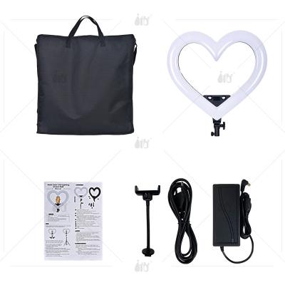 China 19 Inch PORTABLE Heart Shape Ring Light Desktop with Tripod and Button Video Conference Lighting Kit with RGB Mode and Dimmable Function for sale