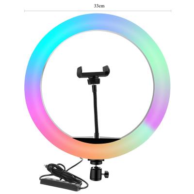 China 2021 PORTABLE Brand New Ringlight LED RGB Makeup Photography Light 13 Inch Ring Light For Fill Light Selfie for sale