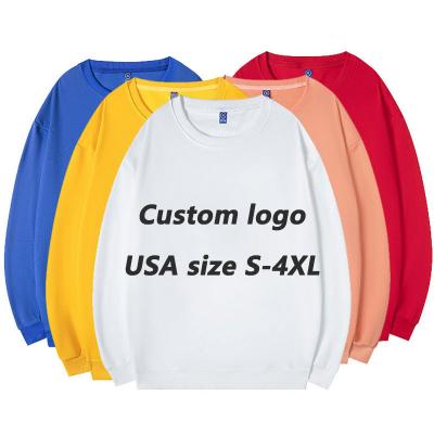 China Anti-pilling Factory Customize US Size Mens Womens Crewneck Polyester Hoodies Screen Printing Logo White Sublimation High Quality Sweatshirt for sale