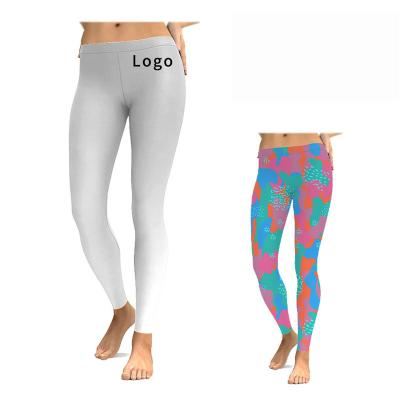 China High Quality Breathable Custom Made Polyester Women Yoga Tights Solid Basic Seamless Leggings For Dye Sublimation Digital Printing for sale