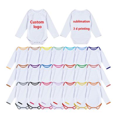 China New Arrival 190gsm Spandex/Polyester Long Sleeve Sublimation Newborn Blank Baby Onesie Onesie Baby Rompers Custom Made for sale