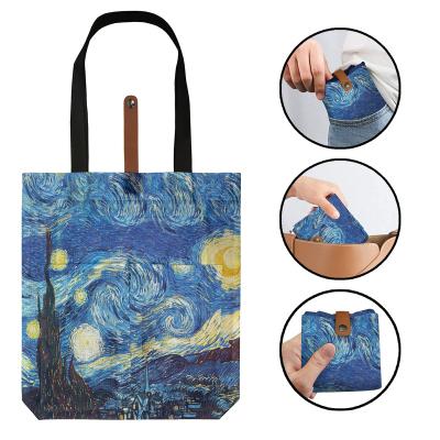 China Large Capacity Shoulder Halloween Handled Lady Bags Printed Reusable Tote Bag Casual Custom Foldable Shopping Bag for sale