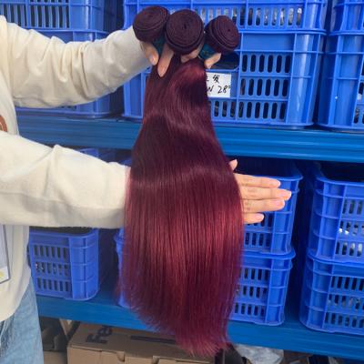 China Red 1B 99j Mink Hair Wig Wave Hair Bundle Brazilian Silky Straight 99j Hair Extension 100% Unprocessed for sale