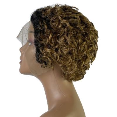 China Cheap 100% Curly Virgin Human Hair Wigs Bob Straight Short Wholesale Brazilian Remy Short Pixie Cut Hair Full Lace Wigs for sale