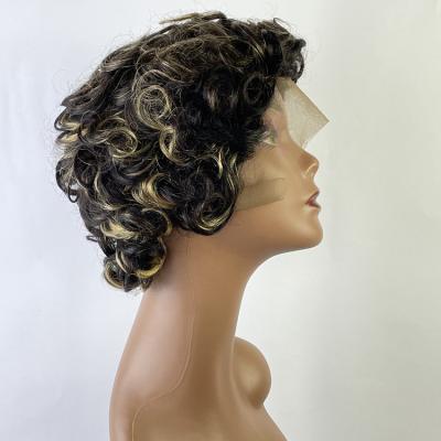 China Factory Direct Shipping Bob Short Curly Colors Pretty Curly Hair Wigs Lace Front Hair Transparent Wigs for sale