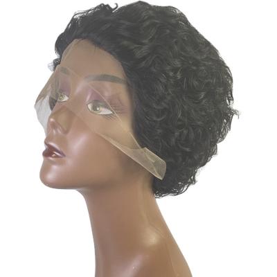 China Super Short Pixie Curly Lace Human Hair Wigs African Wave Short Curly Wigs For Women Colored Lace Front Wigs for sale