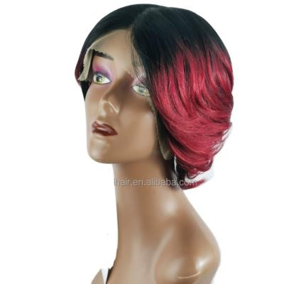 China Newest Water Wave Style Brazilian Pixie Cut Short Hair Full Lace Front Women's Human Wig For Black for sale