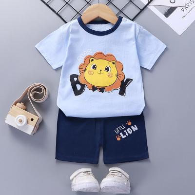 China Good Quality Kids Casual T-shirt Shorts Sets Cotton Boys Girls Summer 2021 Baby Boy Clothes Clothing Sets for sale