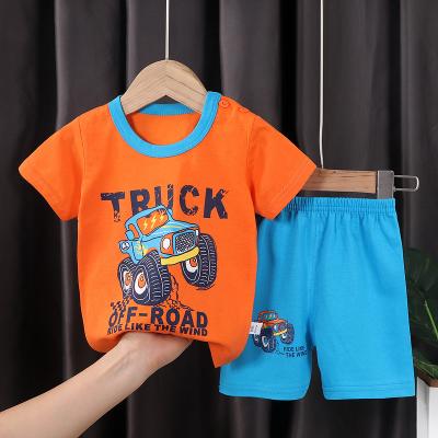 China Infant Kids Baby Toddler Girl Summer Casual Children's Clothes Suit and Boy Short T-Shirt 2 Pieces Cotton Casual Spring for sale