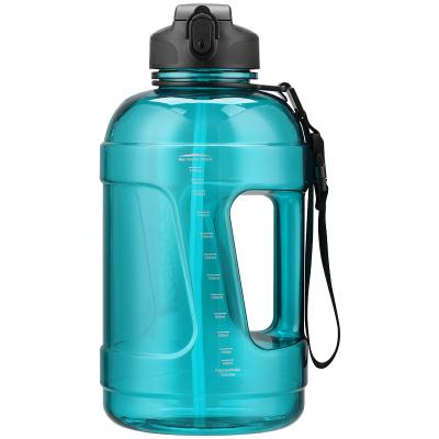 China BPA Viable Free Water Bottle With Time Marker And Straw, Drinking Water Bottle With Handle, Leak Proof for sale