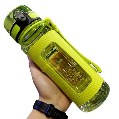 China 700ml UZSPACE Viable Custom Silicone Sleeve Drinking Bottle BPA Free Gym Sports Water Bottles for sale