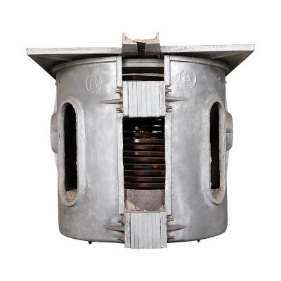 China Energy saving cast iron 250kg scrap aluminum ingot induction melting furnace for aluminum shell furnace for sale