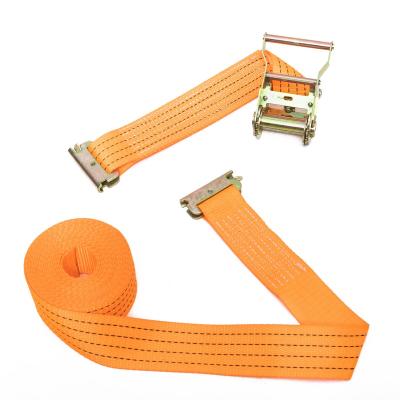 China Transport 2 Inch 50mm*2t*9m 27feet Tie Down Strap With E Hook Truck Ratchet Tie Down E-Track Ratchet Tie Down Loading Straps for sale