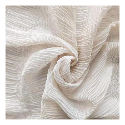 China Anti-static lurex metallic gold shiny fabric pleated chiffon fabric tulle textile for dress shirts for sale