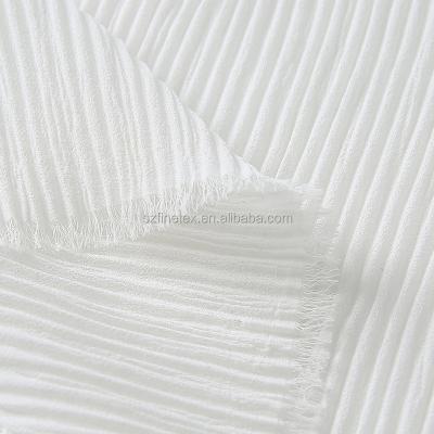 China Factory Price Anti-Static Polyester(20D+26D)*2 ITY Pleated Chiffon Pleat Crepe Chiffon Fabric Tulle Textile For Dress Shirts for sale