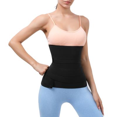 China HOT SALE Breathable Elastic Band Belly Wrap For Weight Loss Belly Cart Stomach Belt Body Shaper Flat Waist Trainer For Women for sale