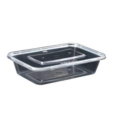 China Cheap disposable small rectangular plastic microwavable weight tiffin takeaway food containers/storage bowls with lids for sale