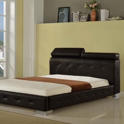 China Nailhead Trim 2021 New Style Bedroom Furniture PU Leather Bed Set For UK Market SS8103 for sale