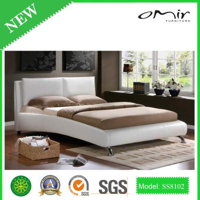 China Latest Modern Sleek Italian Leather Bed French Beds SS8012 for sale