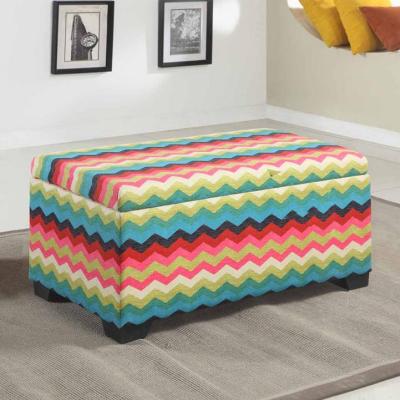 China Vintage Sari Fabric Suede Cube Colorful Storage Ottoman for sale