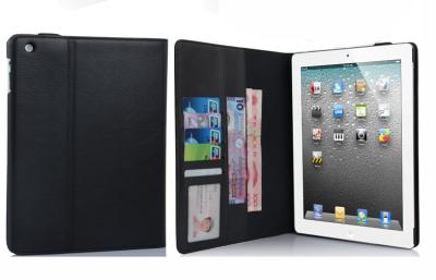 China Caja del cuero del Tablet PC ipad2/ipad3/ipad4 del estilo de la cartera con 7 tarjetas/ranuras del dinero en venta