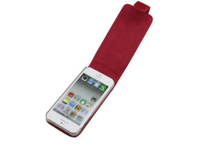 China Custom iPhone 5 PU Cover , Genuine Vertical Flip Apple iPhone Leather Cases for sale