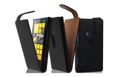 Chine Cas de téléphone de cuir de Nokia de conception de secousse, couverture de cuir d'unité centrale du lumia 920 de Nokia, noire à vendre