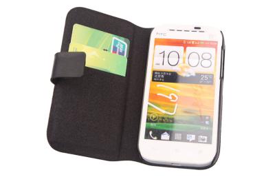 China Waterproof HTC ONE SV / ST T528T Phone Cover , Genuine HTC Leather Phone Case with Card Slot for sale