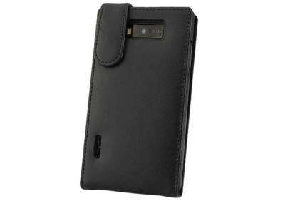 China Red Vertical Flip Genuine Leather Case Cover Soft Phone Pouch For LG P700 P705 Optimus L7 for sale