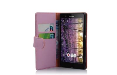 China Pink Fashion PU Wallet Cell Phone Case For Sony Xperia Z / L36h / Yuga,c6603 / L36i for sale