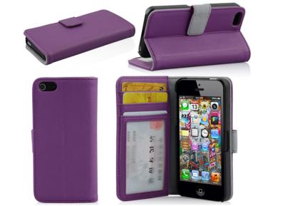 China caja del teléfono celular de la cartera de 3 ranuras, cajas del cuero de la PU del iPhone 5mini de Iphone 5C en venta