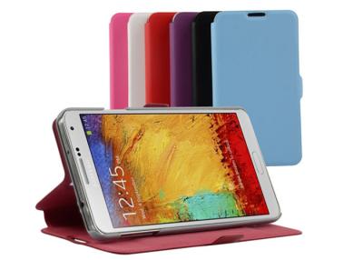 China Multi Color Samsung Phone Leather Cases, Galaxy Note 3 III Note3 Flip case with stand design for sale