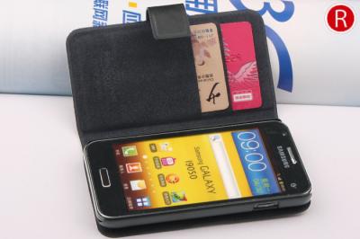 China SAMSUNG I9050 Wallet PU Leather Phone Case , Black and Extra Slim for sale