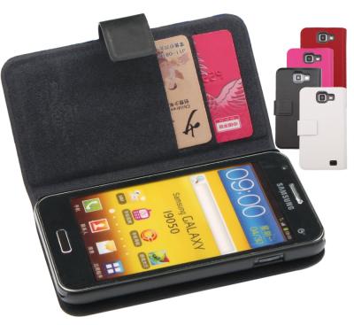 China Genuine I9050 Samsung Phone Leather Cases , Black Extra Slim Book Flip Case for sale