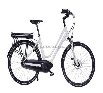 China 700C Motor Mid Wheel Aluminum Alloy Electric City Bike for sale