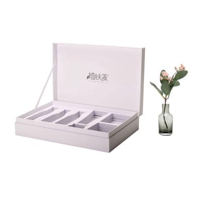 China Recycled Materials Luxury Skin Care Cosmetic Packaging Boxes Sample Perfume Bottle Gift Set Box With Foam Insert for sale