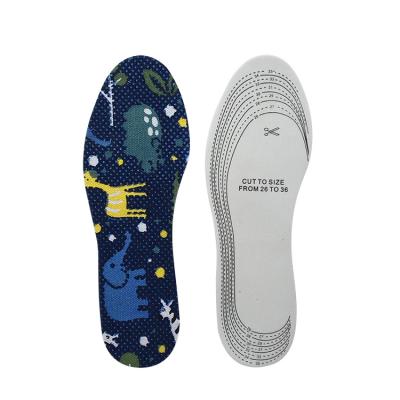 China Custom Printed High Density Shock Absorption Flat Feet Child Shoe Insole for sale