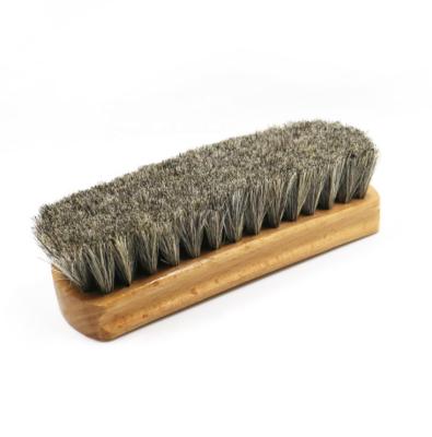 China Shoe Care High Performance Natural Horsehair Wooden Shoe Brush for sale