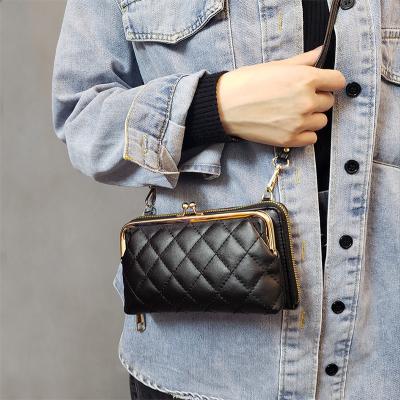 China Fashion Women Messenger Bag Kiss Lock Wallet Zipper Phone Purse Cross - Body Case Clutch Purse Wallet Girl Shoulder Small for sale