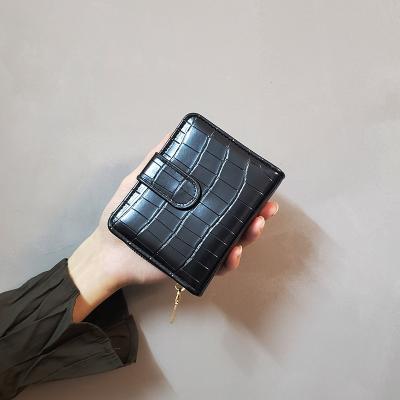 China NONE Fashions Women's Wallet Folding Women's Card Holder Coin Purse PU Leather Credit Card Holder Wallet Crocodile Pattern for sale