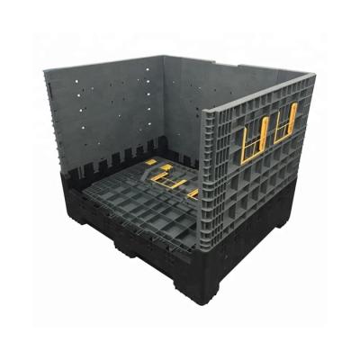 China Bulk Recycled Plastic Storage 2 Elevator Door Folding Boxes Collapsible Steel Industrial Bulk Containers for sale