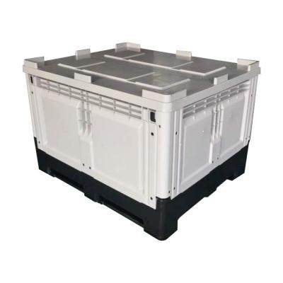 China 2022 Hot Selling Large Bulk Logistics Pallet Collapsible Steel Industrial Container Recycled Plastic Box for sale