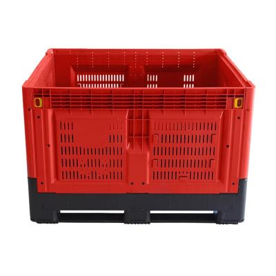 China 2022 Best Selling Recycled Agriculture Fixed Bulk Harvest Box Wall Stackable Plastic Pallet Box for sale