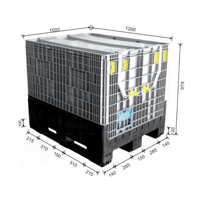 China HDPE Plastic Industrial Logistic Storage Turnover Stackable Transport Moving Crate With Dolly Sale Plastic Moving Crate for sale