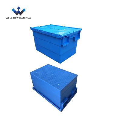 China Solid Box Join Plastic Stackable Moving Box Lid Logistics Joint Container Moving Tote Storage Box Plastic Crates For Warehouse for sale