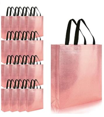 China Eco-friendly Custom Printing Recyclable Nonwoven Laser Tote Bags Gift Party Nonwoven Shopping Bag for sale