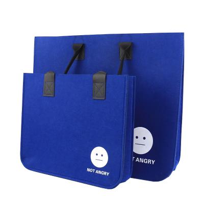 China Fashionable Large Capacity Shopping Bag Eco-friendly Oversized Letter Printing Felt Tote Bag for sale