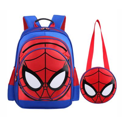 China Waterproof Cartoon No Logo Spiderman Children Kids School Bags Kids Backpack With Bottle Holder for sale