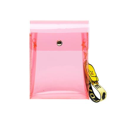 China Wholesale Black Minimalist Women Waterproof Rose Jelly Shoulder Bag Transparent PVC Sling Clear Bag for sale